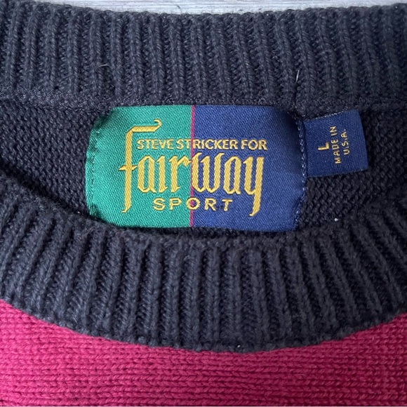 Vintage Golf Sweater Mens Large Steve Stricker Fairway Textured Crewneck 90s - Picture 9 of 13